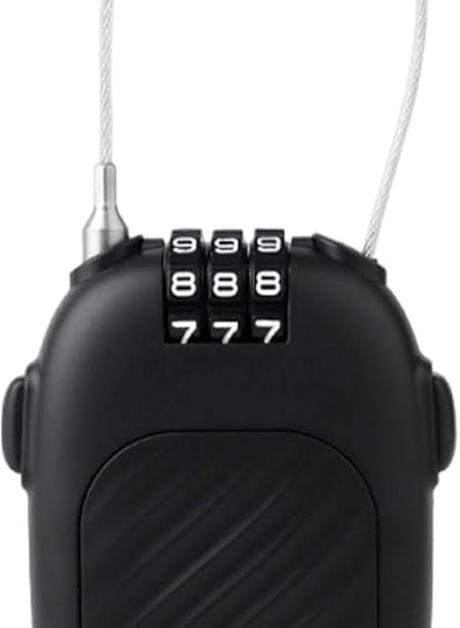 قفل أمتعة بكابل فولاذي قابل للسحب لحماية خوذة التزلج وعربة الأطفال وأمن السفر - Image 1